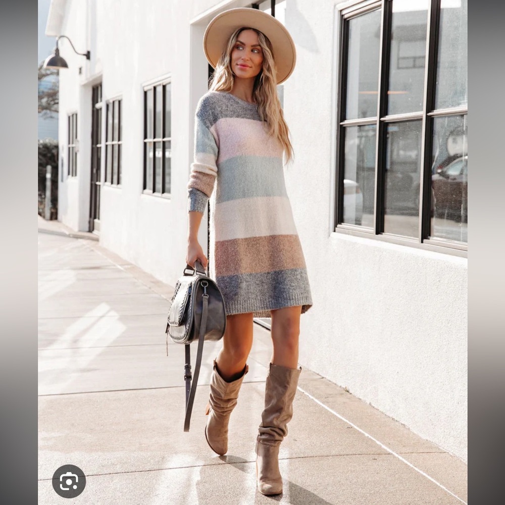 VICI Tacoma Striped Knit Sweater Dress Medium